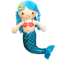 Mermaid Stuffed Animal Plush, 11.81in Cute Soft Hugging Mermaid Plushies Pillow Toys Kawaii Birthday Gift for for Adults Kids Boys Girls (Blue)
