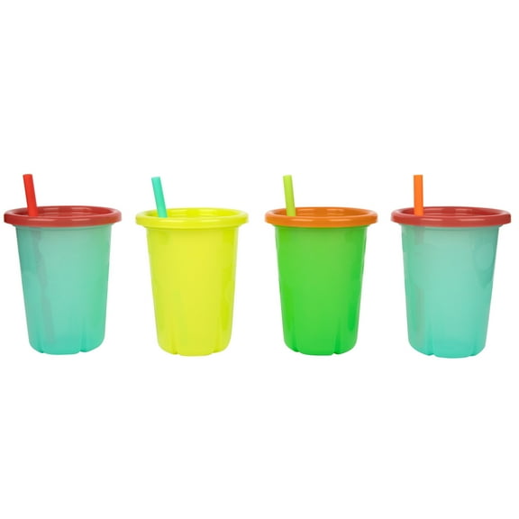 Take & Toss Straw Cups, 10 Oz Toddler Sippy Cups – 4 Pack