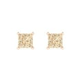 thumbnail image 3 of Clara Pucci 1Ct Natural Morganite Princess Cut VVS1 Push Back Stud 18k Solid hypoallergenic Gold Designer Earrings For February, 3 of 7