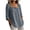 Gray, variant on Blouse for Women Long Sleeve Button Front with Crew Neck Solid Color Linen Blouse Casual Summer Top Army Green XXL