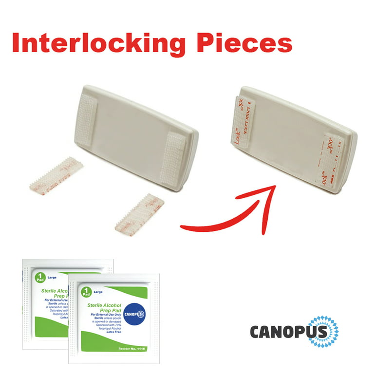 Canopus EZ Pass Mounting Strips: Adhesive Strips, Dual Lock Tape, Ezpass Tag Holder, Peel-and-Stick Strips (4 Sets - 8 Pcs) with Cleaning Prep Pad (