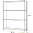 thumbnail image 3 of M MZG Estanterías de Almacenamiento de 4 Estantes, Estantería de Alambre de Alta Resistencia, Unidad de Almacenamiento de Metal Ajustable, Estantería de Garaje, Despensa, Cocina, Cromo, 15.8"D x 45.8, 3 of 6