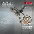thumbnail image 6 of Delta In2ition 2-in-1 Dual Shower Head with Handheld - 4 Settings, Brushed Nickel, Hose Included, 6 of 7
