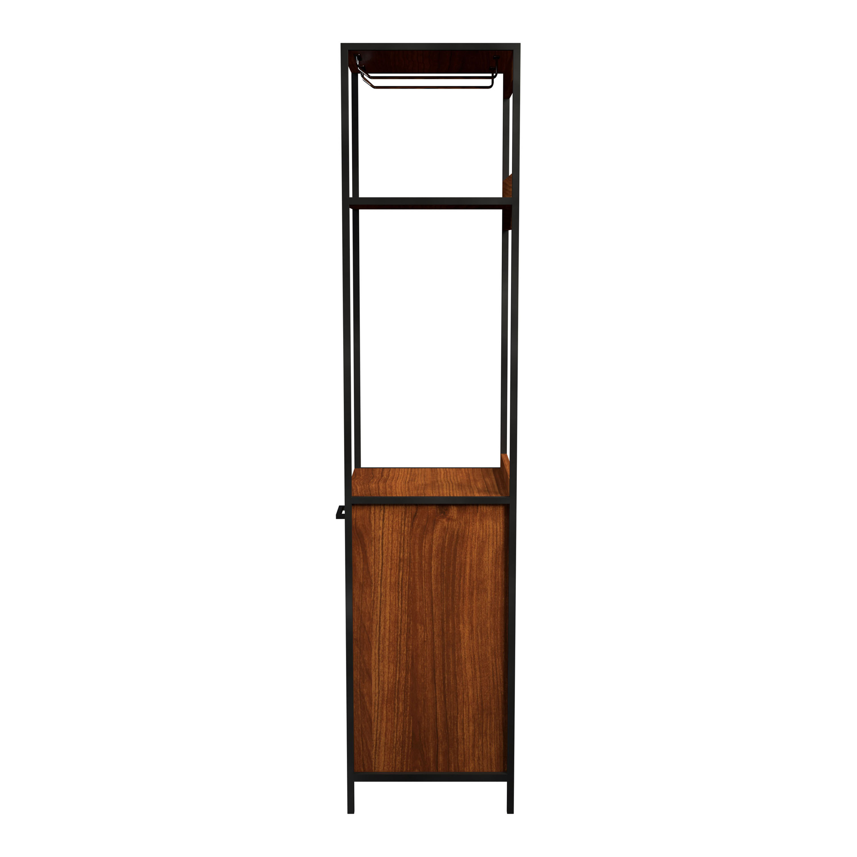 Furniture of America Klep 3-Tier Display Shelf, Natural and Sandy Black