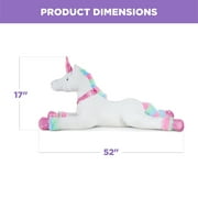 Best Choice Products 52in Kids Large Plush Unicorn, Life-Size Stuffed Animal Toy w/ Rainbow Details - White Faux Fur