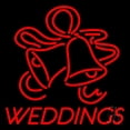 thumbnail image 1 of Red Weddings Bell LED Neon Sign 16" Tall x 16" Wide - inches, Black Square Cut Acrylic Backing, with Dimmer - Premium built indoor Sign for Wedding Décor., 1 of 7