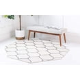 thumbnail image 2 of Unique Loom 3151558 7 ft. 10 in. x 7 ft. 10 in. Rounded Trellis Frieze Octagon Rug, Ivory, 2 of 5