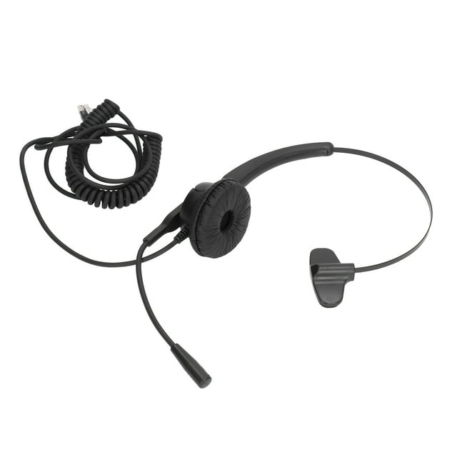 Casque de Téléphone RJ9, Bruit Annulant Fil de Ressort Clair Appel Filaire Casque d'Affaires Bandeau Rétractable avec Micro pour Centre d'Appel pour le Bureau