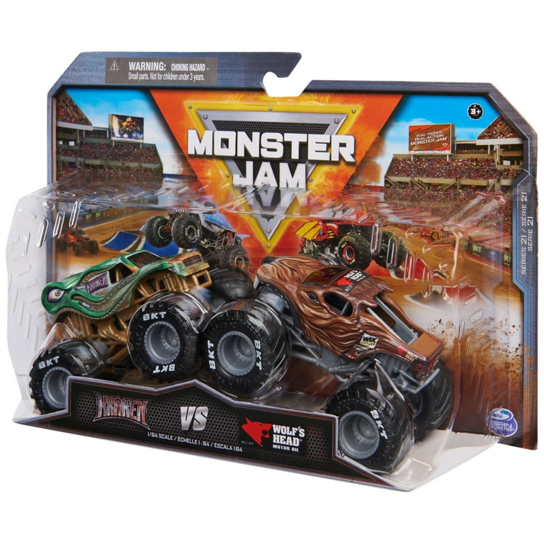 Monster Jam 1:64 Scale Die-Cast Trucks 2-Pack Kraken vs. Wolf's
