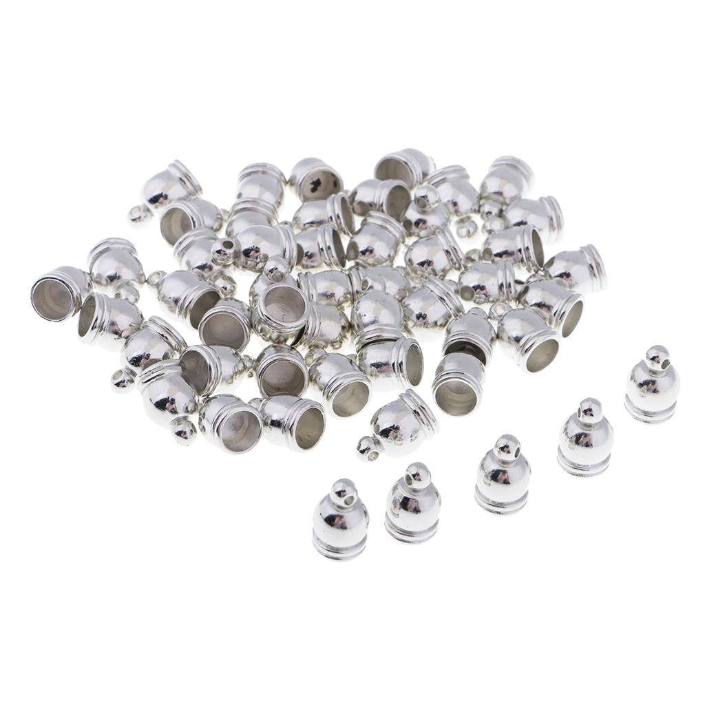 100 Pieces Jewelry Making Leather Cord Tassel Caps End Caps for