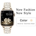thumbnail image 5 of LGSY Apple Watch Band 42mm 44mm 45mm 49mm Series 8 7 6 5 4 3 2 1 SE Ultra Women Bling Diamond Replacement Bracelet iWatch Strap Jewelry Replacement Metal Wristband, 5 of 8