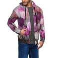 thumbnail image 2 of Honeii Purple And Pink Tulip Bouquet Print Hoodies for Men, Pullover & Full Zip, Breathable Zip up Hoodie, Sweatshirt-Large, 2 of 5
