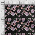 thumbnail image 1 of oneOone Viscose Chiffon Black Fabric Flower & Leaves Watercolor Sewing Craft Project Fabric Prints By Yard 42 Inche Wide, 1 of 4