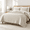 Beige-Full/Queen, variant on Aqua Blue Full/Queen Ultra-Soft Lightweight Summer Quilt Set with Cloud Pattern