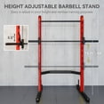 thumbnail image 5 of Soozier Adjustable Squat Rack with Pull Up Bar and Barbell Bar, Multi-Function Bench Press Weight Lifting Equipment, Red, 5 of 10