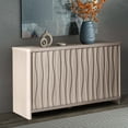 thumbnail image 2 of ARKANTOS 60" Sideboard Buffet Cabinet with 4 Ripple-Pattern Doors and Adjustable Shelves, Birch, 2 of 9