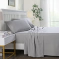 thumbnail image 2 of JML Grey Bed Sheet Set King Size, Soft Brushed Microfiber Bedding Sheet Set, 4 Piece, 2 of 5