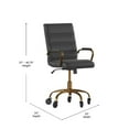 thumbnail image 4 of Mid-Back Black Executive Swivel Office Chair with Gold Frame, Arms,, 4 of 4