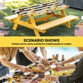 thumbnail image 6 of Spring Bees Daisy Table Cloths for 8 Foot Rectangle Tables, Rustic Tulips Dots Black Striped Burlap Patio Waterproof Elastic Fitted Tablecloths, Washable Rectangular Table Cover for Camping, 6 of 8