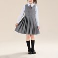 thumbnail image 4 of Coerni Girls Pleated School Uniform Dress Knee Length A-Line Tank Dress Preppy Style Toddler & Teen Sleeveless Jumper Dress 3-18 Years, 4 of 7