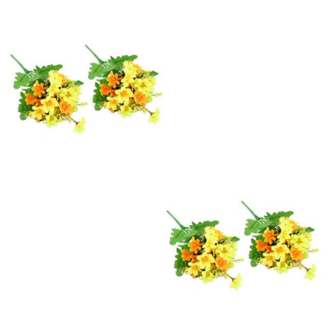 Cateissary 2 uds flores artificiales plantas de flores de seda falsas decorativas resistentes a los rayos UV para crisantemo boda nupcial amarillo Amarillo 2Conjunto
