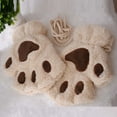 thumbnail image 4 of Jinhomg Womens Cute Fingerless Gloves Soft Cozy Sherpa Fleece Gloves 2024 Trendy Cat Paw Half Finger Gloves Ladies Cold Weather Accessories Gift 90 Percent off Clearance Sale Beige Free Size, 4 of 8