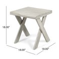 thumbnail image 6 of DUOSONG Light Grey Wood Outdoor End Table, Gray (Set of 1), 6 of 9