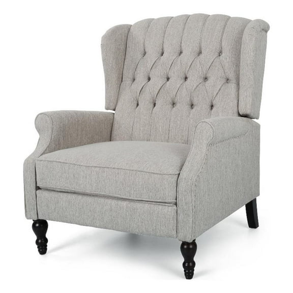Jade Oversize Wide Chair Manual Recliner, Light Gray Tufted