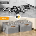 thumbnail image 3 of Aokeyee Shoes Organizer for Closet, 2 Pack Shoe Holder with Clear Cover and Reinforced Handles, Fits 16-32 Pairs, Grey, 3 of 7