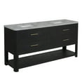 thumbnail image 4 of James Martin Vanities 72" Double Vanity, Carbon Oak w/ 3 CM Victorian Silver Quartz Top, 4 of 7