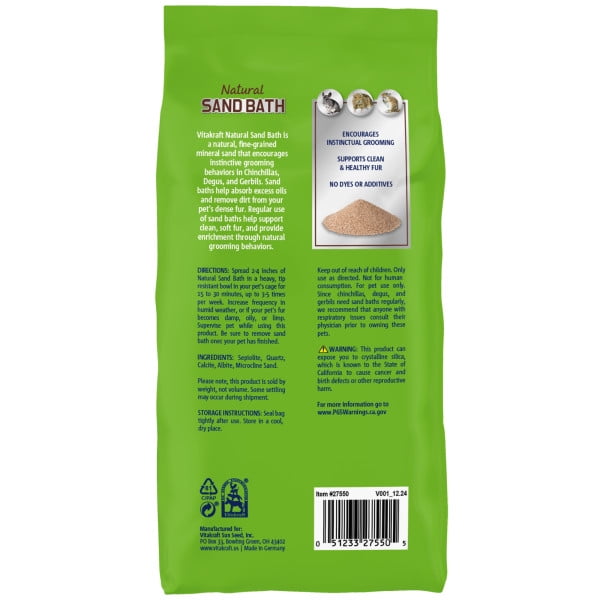 Vitakraft Natural Sand Bath, 2-Pack, 2.2 lb photo 3