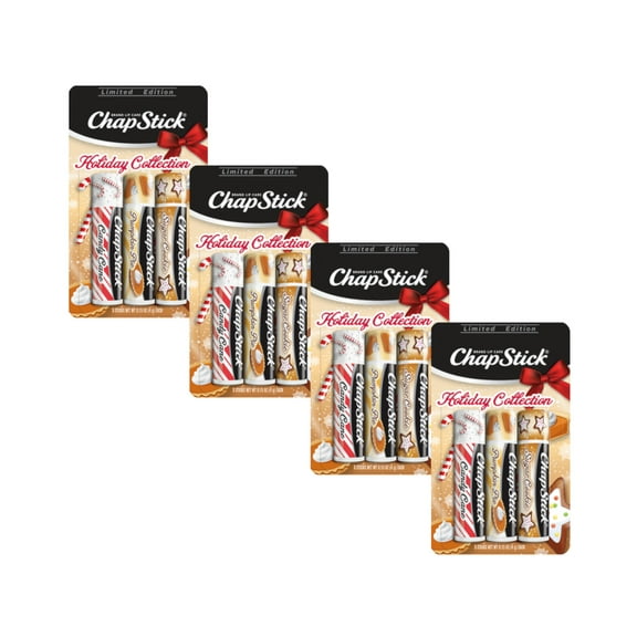 Chapstick Holiday Collection Limited Edition 0.45 Ounce - Candy Cane, Pumpkin Pie, Sugar Cookie - 3 Count, Pack of 4