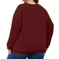 thumbnail image 5 of Dwellite Sweatshirt for Women,Plus Size Crewneck Sweatshirts Oversized Pullover Tops Fall Winter Clothes 2026 with Pocket Wine 5XL, 5 of 6
