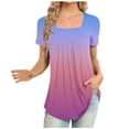 thumbnail image 1 of EQWLJWE Hauts d'Été pour Femmes Hauts pour Femmes Liquidation Mode T-Shirt Blouse à Manches Courtes Col Rond Imprimé Décontracté, 1 of 5