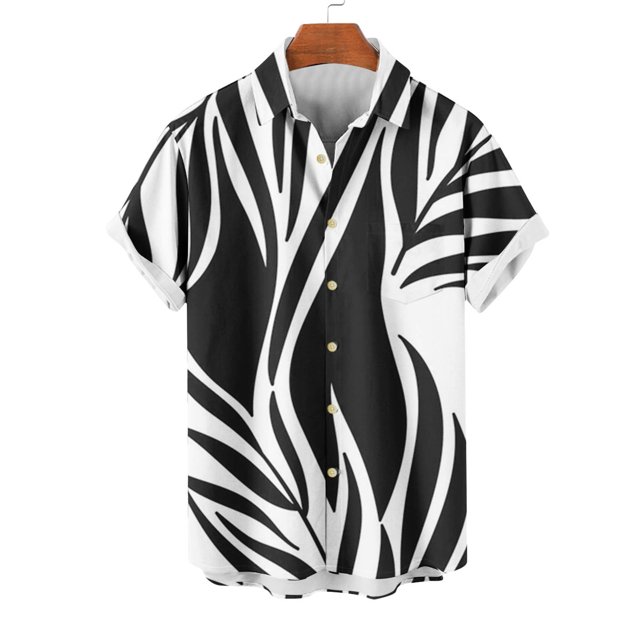 Qiopertar Liquidation à Moins de 5$ Chemise Décontractée Hawaïenne à Col Rabattu Imprimé Manches Courtes Boutonnée en Solde