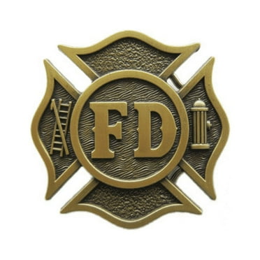 Western Men Zinc alloy Leather Belt Buckle Firefighter Dept Hero shape Pattern