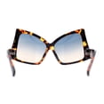 thumbnail image 4 of Womens Down Temple Swan Arm Thick Plastic 80s Sunglasses Tortoise - Blue Peach, 4 of 4