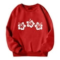 thumbnail image 4 of WEIYLL Girls Hoodies Kids Flower Print Crew Neck Pullover Shirt Red Cold Weather Sweaters 12-13 Years, 4 of 4