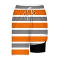 thumbnail image 6 of Jjayotai George Shorts Men, Men's Fashion Stripe Printed Elastic Waist Beach Pants, Lined Shorts with Compression Liner Pockets Drawstring, 6 of 6