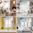 thumbnail image 5 of Abstracts Sandy Beach Valance Curtain for Windows Blue Beige Gradient Seaside Ocean Wave Rod Pocket Curtain Valances Short Window Treatments Panels for Kitchen Bathroom Laundry Basement 42 x 12 Inch, 5 of 9