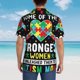 thumbnail image 4 of Fotbe I Love With Autism Camisa Hawaiana para Hombre Unisex – Camisa Casual de Verano con Botones de Manga Corta de Algodón y Lino,3X-Large, 4 of 7