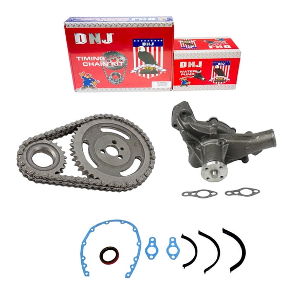 DNJ TK3101HWP Timing Chain Kit with Water Pump Fits Cars & Trucks 87-95 AM General 5.7L V8 OHV