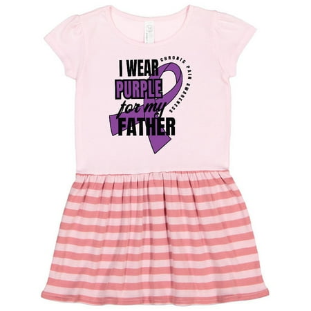 

Inktastic Chronic Pain I Wear Purple For My Father Gift Toddler Girl Dress
