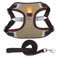 thumbnail image 2 of Flmtop 1 Ensemble Collier de Chien Réglable Réfléchissant Faux Daim Confortable Harnais de Chien de Compagnie Gilet Marche Laisse Fournitures pour Animaux de Compagnie, 2 of 8