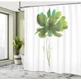 thumbnail image 4 of Ambesonne Watercolor Flower Shower Curtain, Poppy Flower Art, 69"Wx75"L, Apple Green, 4 of 4