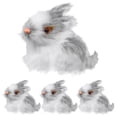 thumbnail image 1 of CIMAXIC Easter 4pcs Lifelike Hairy Bunny Model Simulate Rabbit Miniature Bunny Toy Kids Birthday Gift Mini Rabbit Ornament Desktop Decorative Accessory Props for Easter(Random Color), 1 of 5