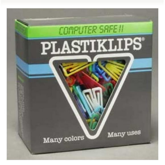Plastiklips Pinces à Papier de Taille Moyenne 500 Pack Couleurs Assorties ()