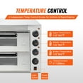 thumbnail image 4 of VEVOR Horno de pizza comercial de encimera, 14" de doble piso, horno de pizza electrico de acero inoxidable con piedra y mango, máquina para hacer pizza multiusos para interiores para restaurantes, 4 of 9