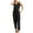 Black, variant on TIHLMK Rompers for Women Ladies Summer Fashion Casual Solid V-neck Lace Up Cotton Rompers Jumpsuit Gift for Women