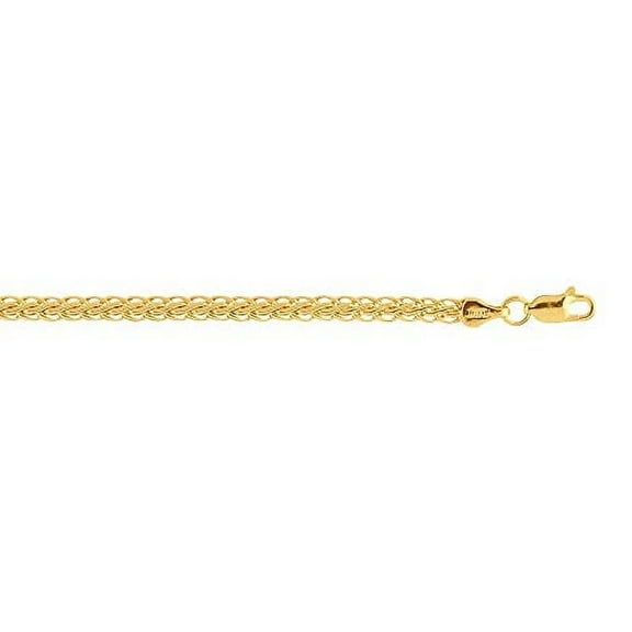 JewelStop 10k Yellow Gold Flat Spiga Wheat Chain Fancy Bracelet, Lobster Clasp - 7.25 inches, 2.4gr.